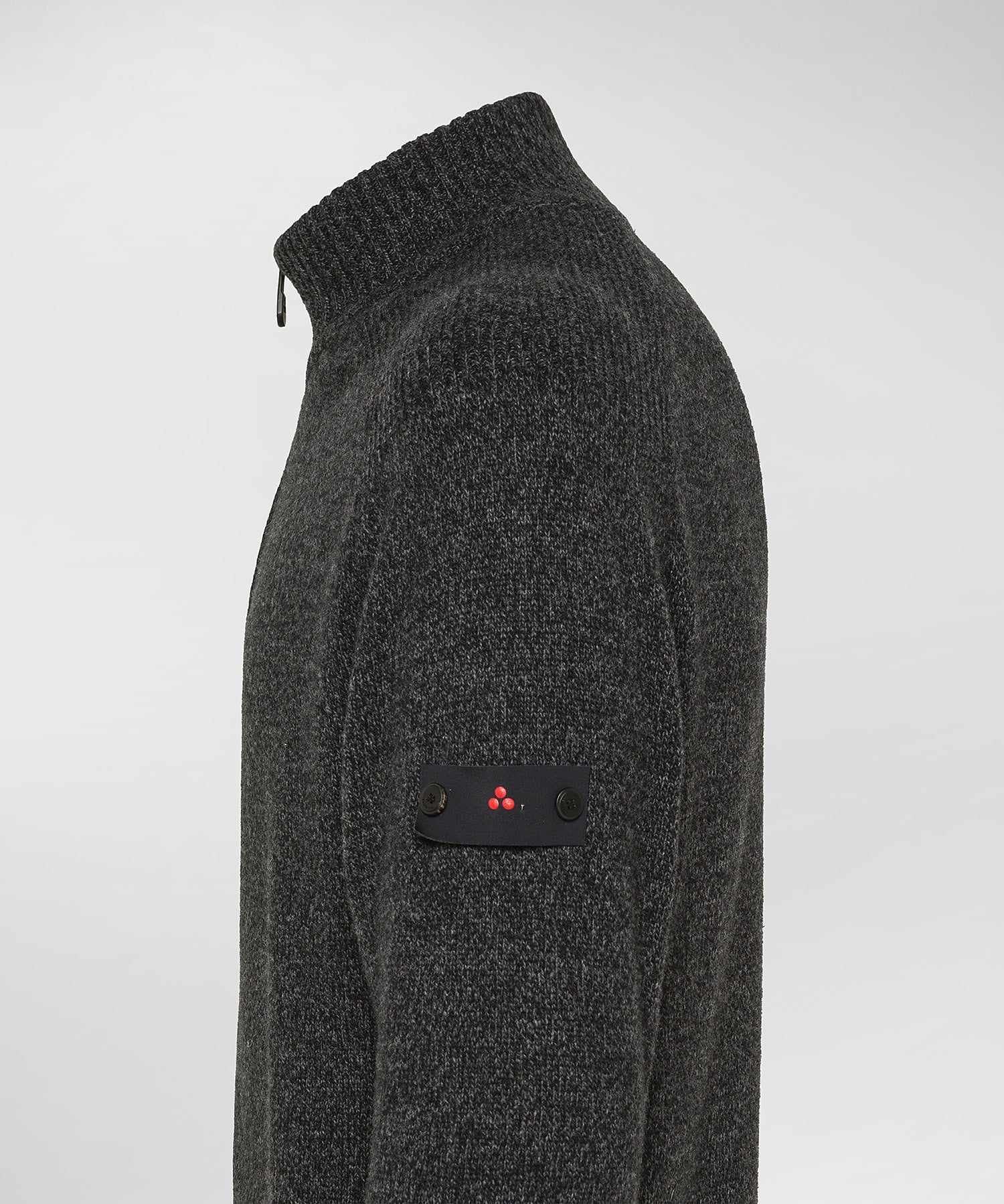 Maglia Moulinè con Mezza Zip / Nero