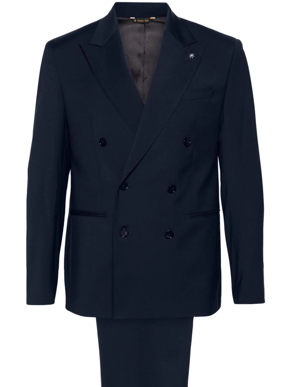 Abito Doppiopetto con Revers a Punta / Blu - Ideal Moda