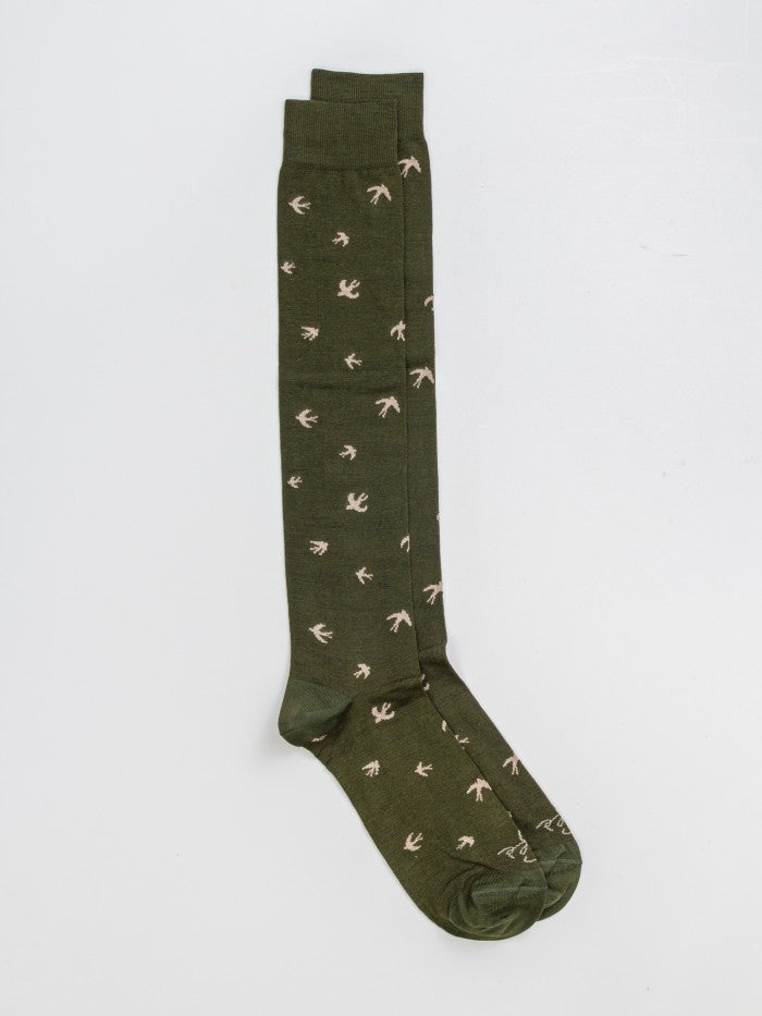 Calza Lunga con Fantasia / Verde - Ideal Moda