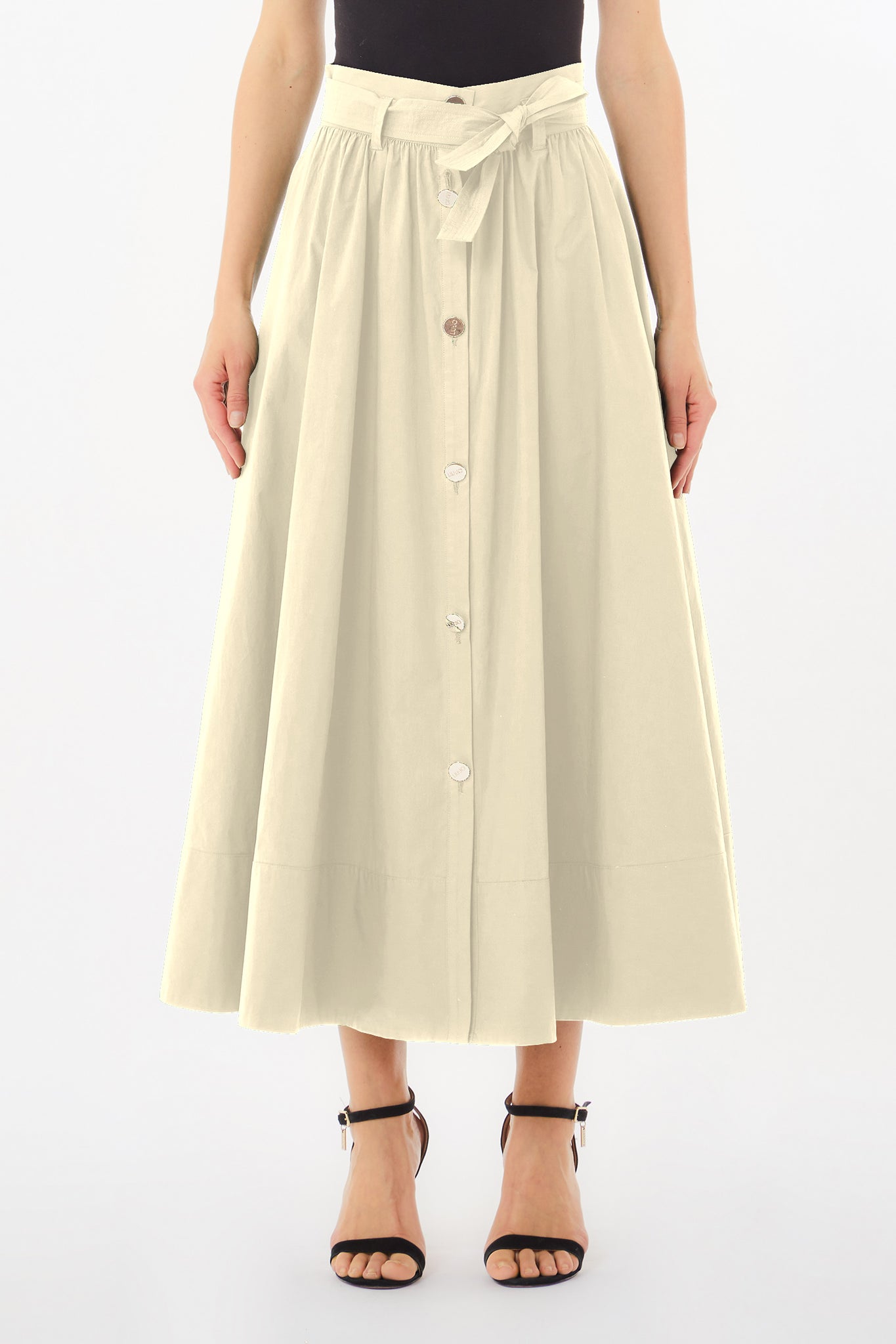 Gonna Midi in Cotone / Beige - Ideal Moda
