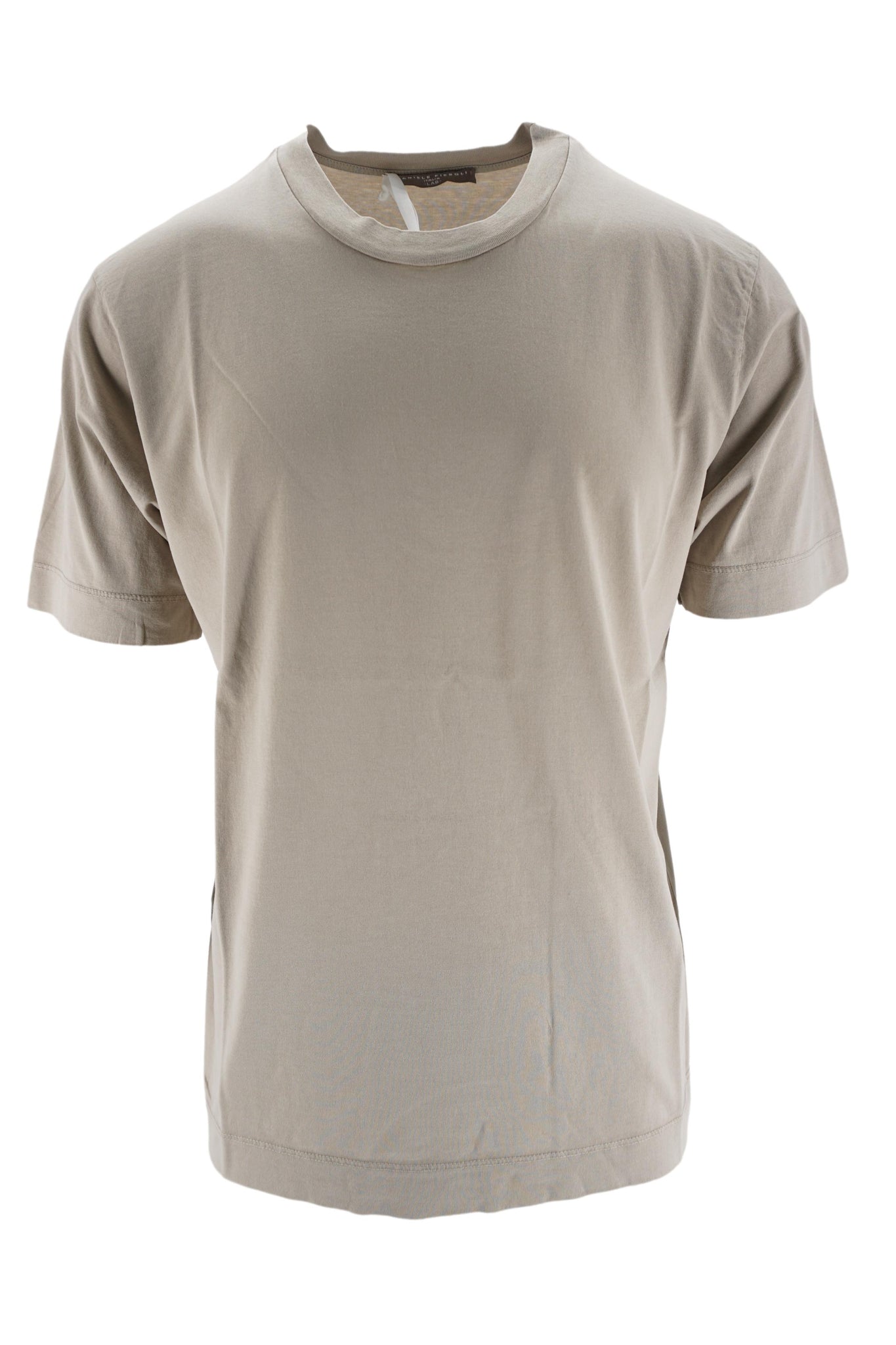 T-Shirt Girocollo in Cotone / Grigio - Ideal Moda