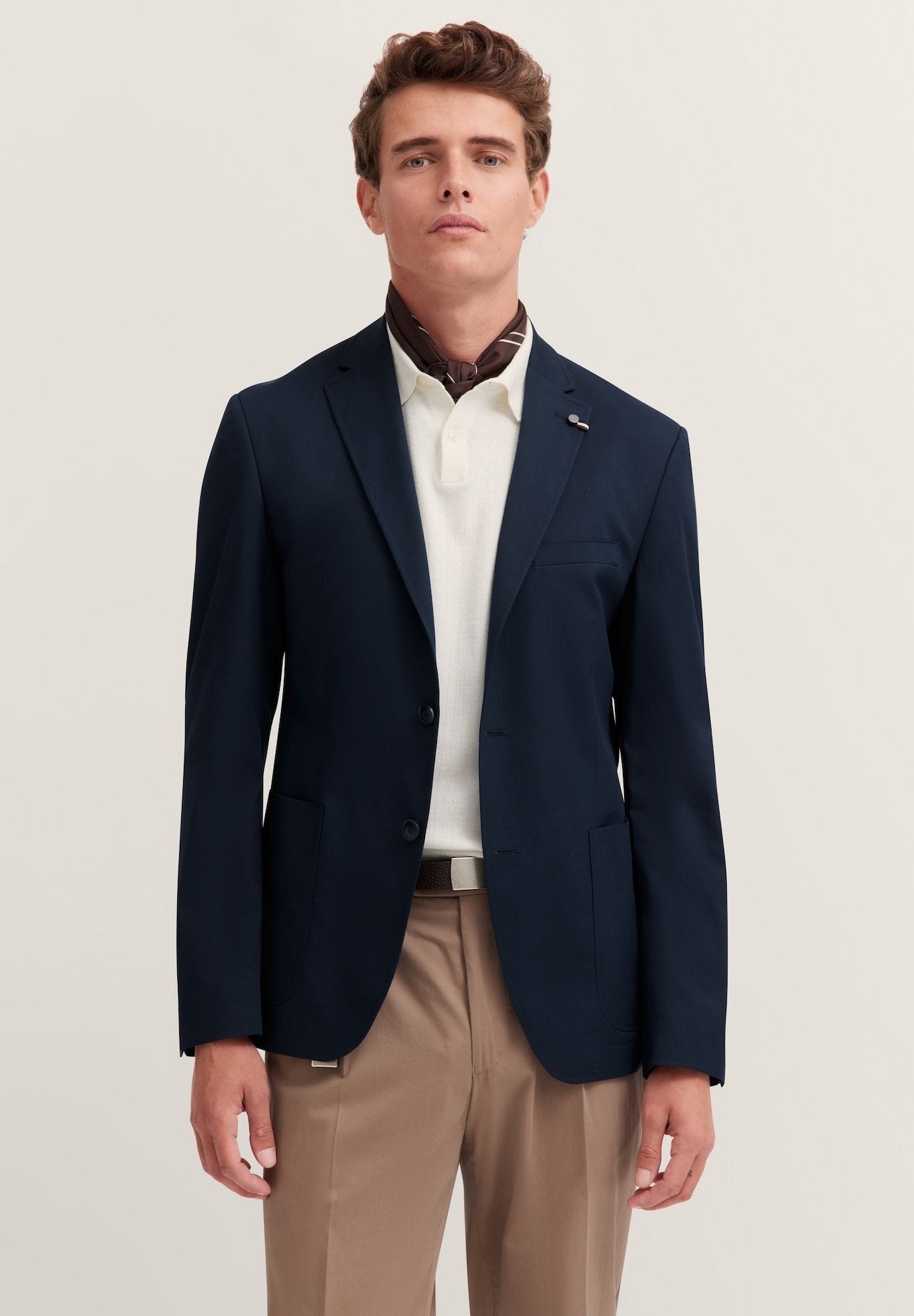Giacca in Cotone con Rever Classico / Blu - Ideal Moda