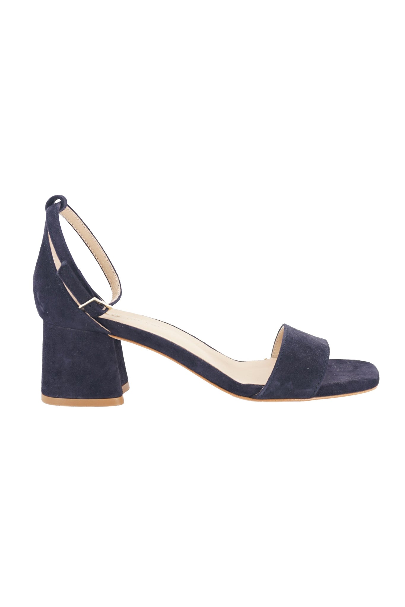 Sandalo con Tacco in Pelle Scamosciata Frau / Blu - Ideal Moda