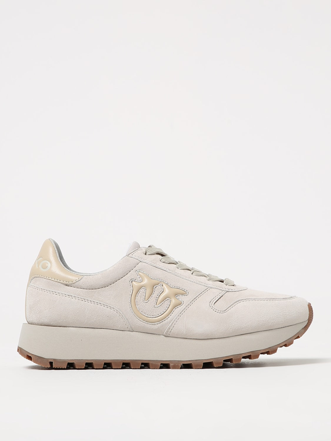 Sneaker in Seude con Logo / Beige - Ideal Moda