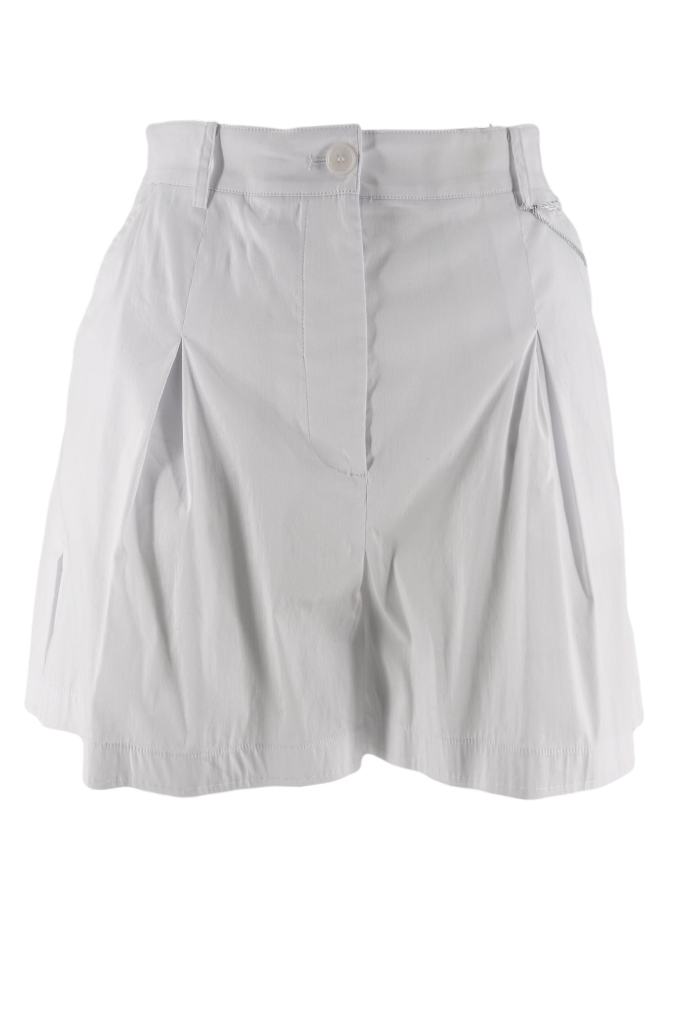 Shorts in Popeline di Misto Cotone / Bianco - Ideal Moda