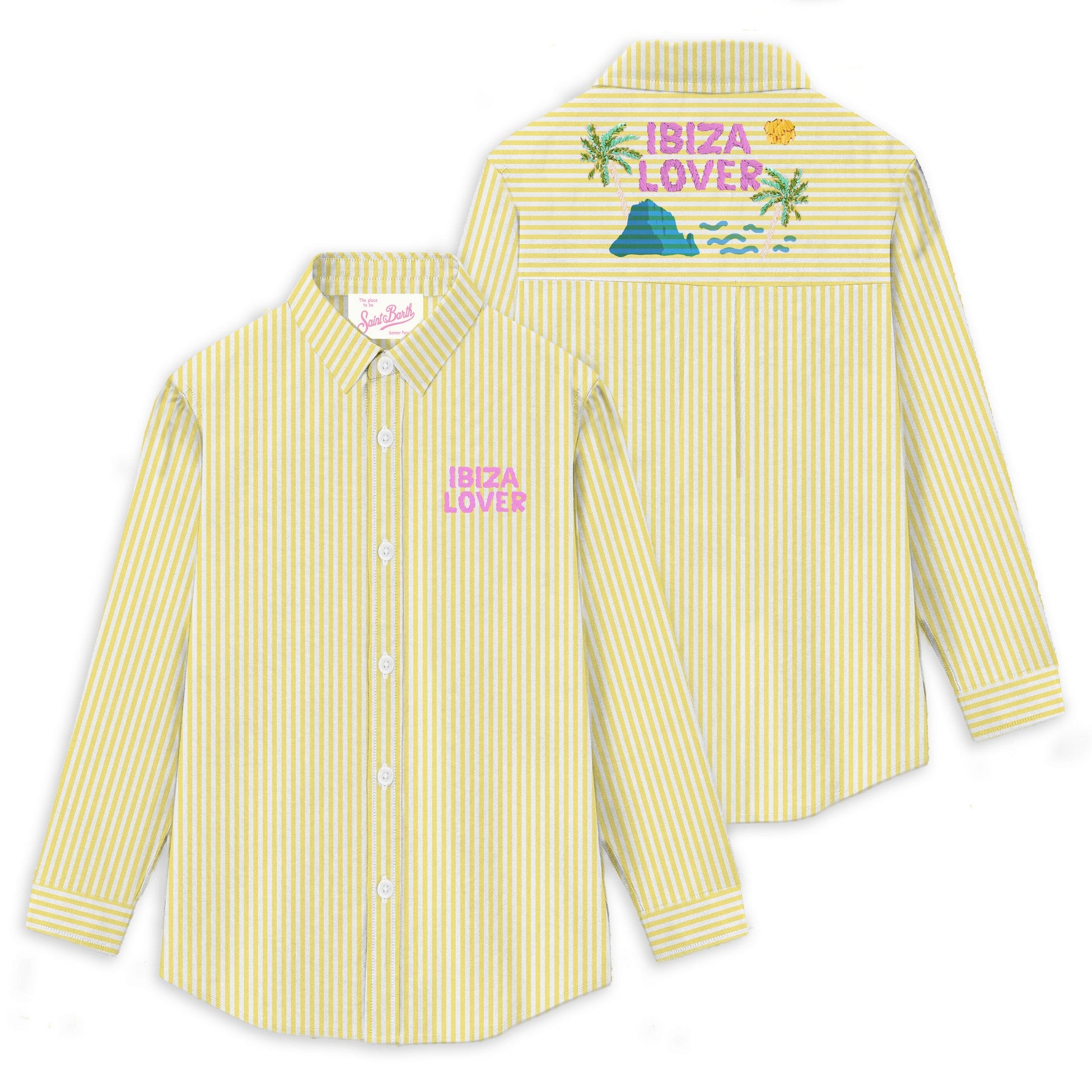 Camicia in Cotone con Stampa / Giallo - Ideal Moda