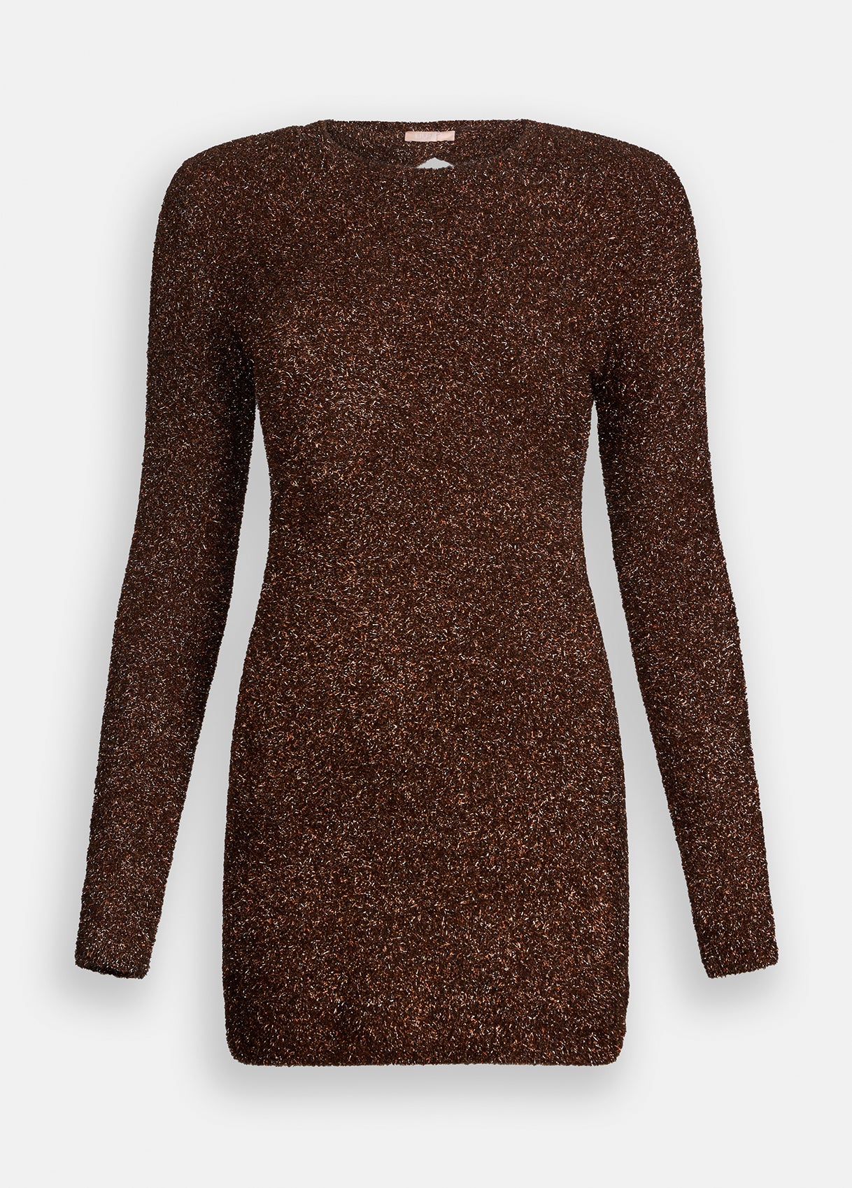 Abito in Maglia con Spalline Imbottite / Marrone
