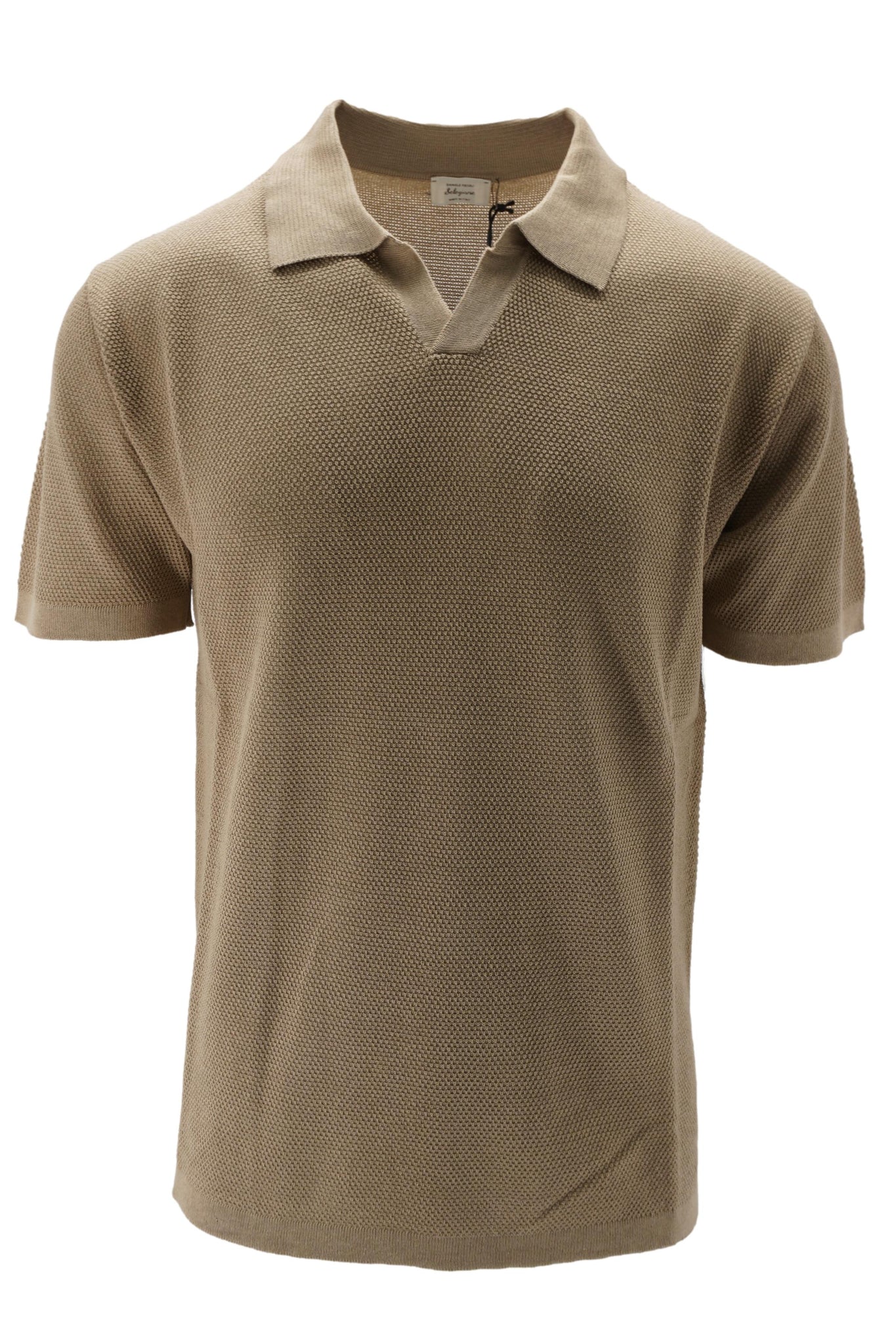 Polo in Seta con Tramatura / Beige - Ideal Moda