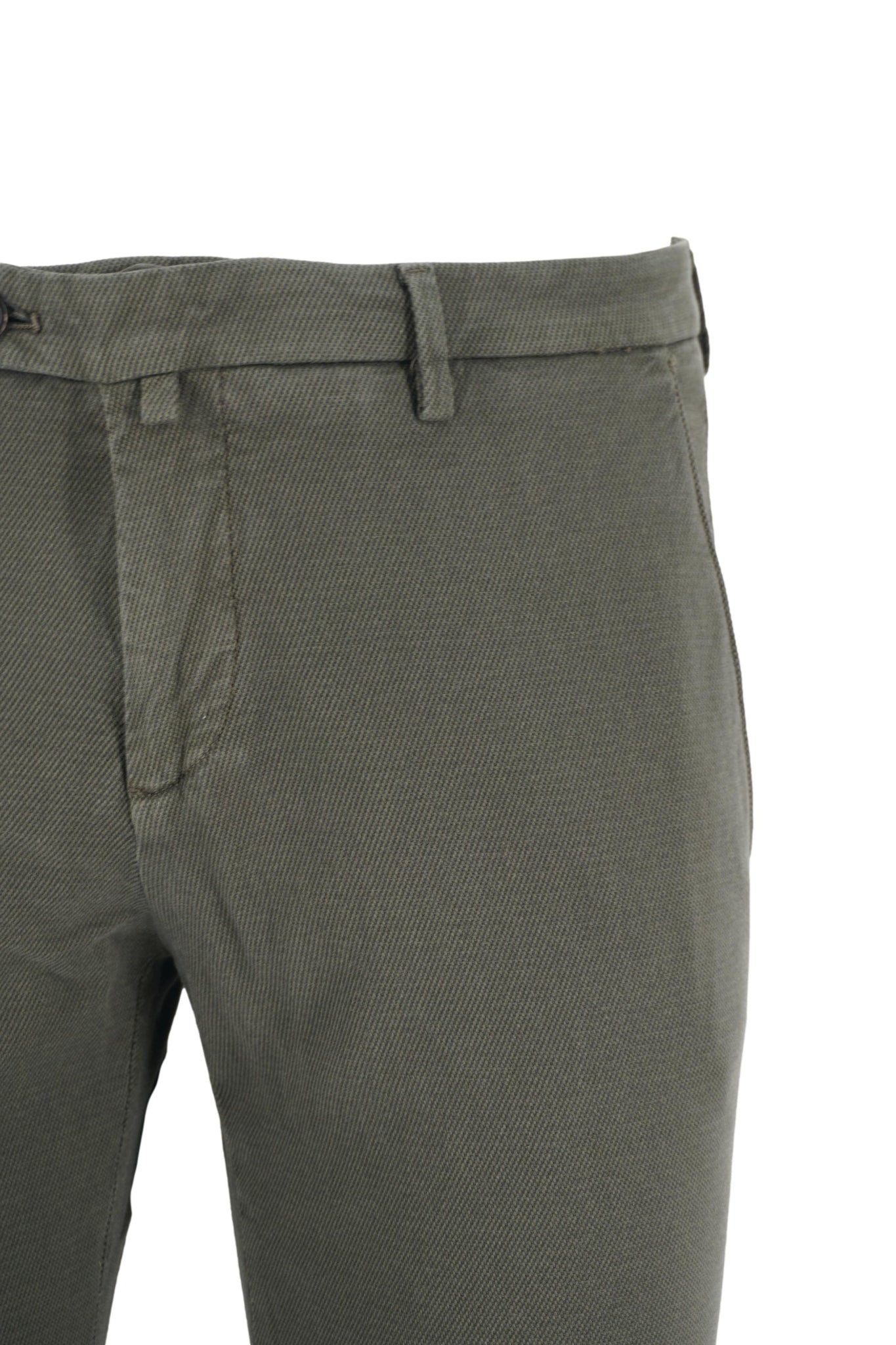 Pantalone Slim Fit con Microfantasia / Verde - Ideal Moda