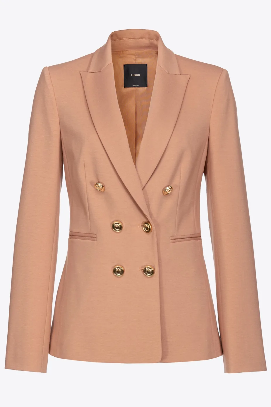 Giacca con Bottoni in Metallo / Beige - Ideal Moda
