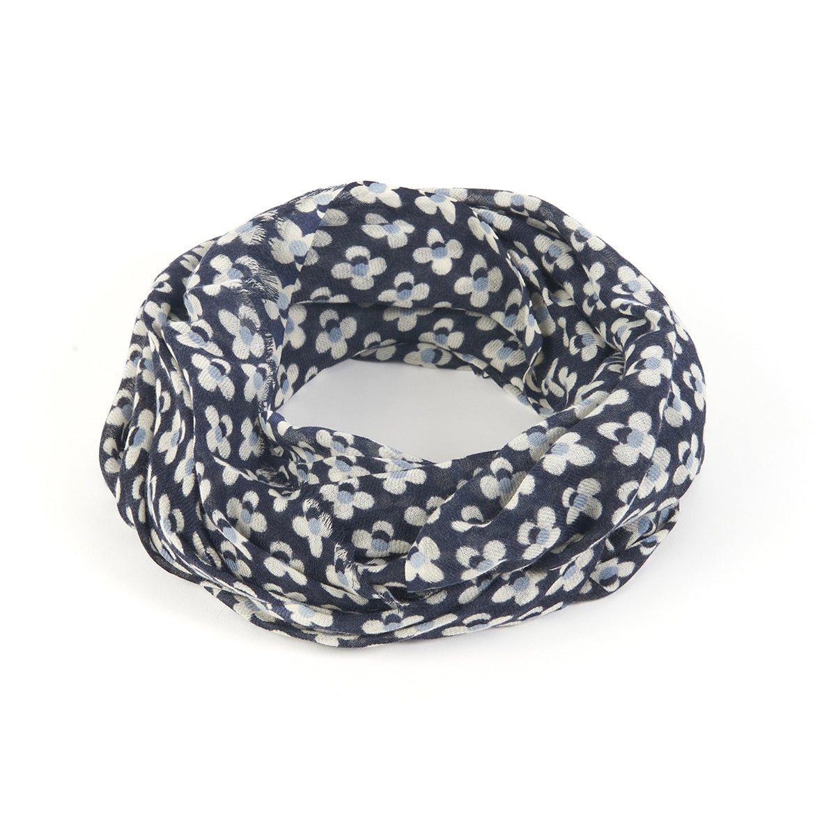 Sciarpa in 100% Lana con Fantasia / Blu - Ideal Moda