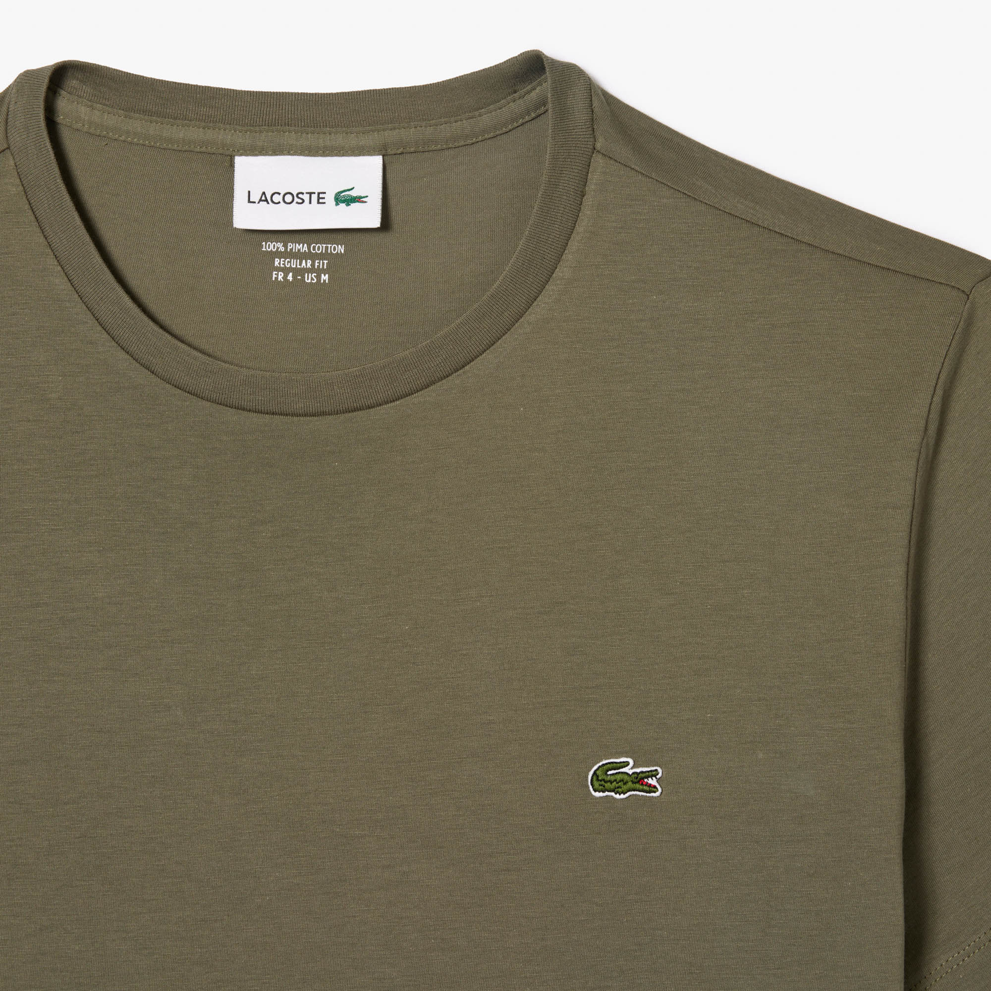 T-Shirt a Girocollo in Jersey di Cotone Pima / Verde - Ideal Moda