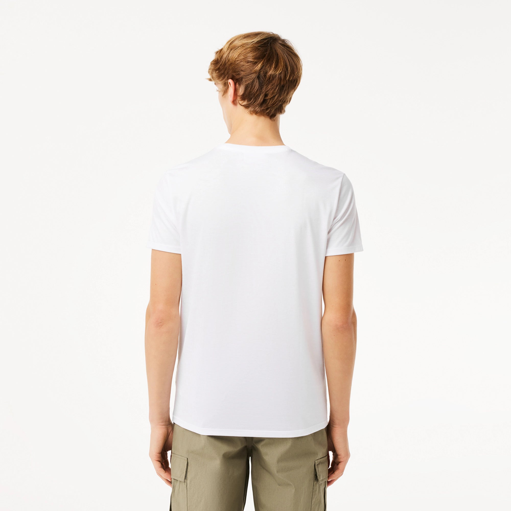 T-Shirt a Girocollo in Jersey di Cotone Pima / Bianco - Ideal Moda