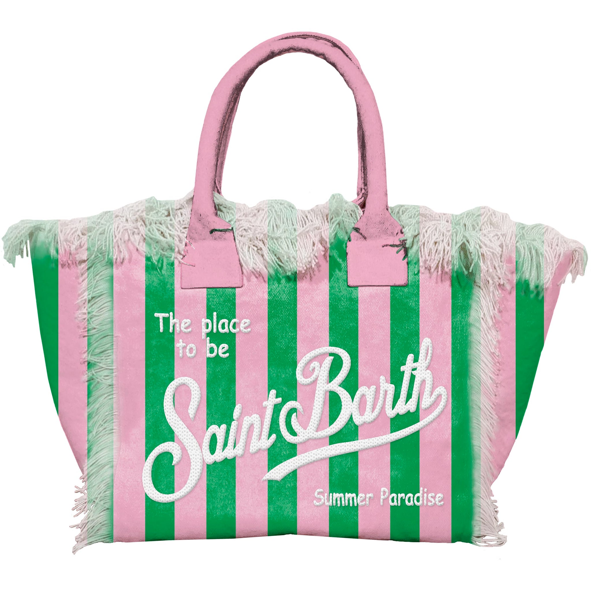 Borsa Vanity in Canvas con Logo Mc2 Saint Barth / Rosa - Ideal Moda
