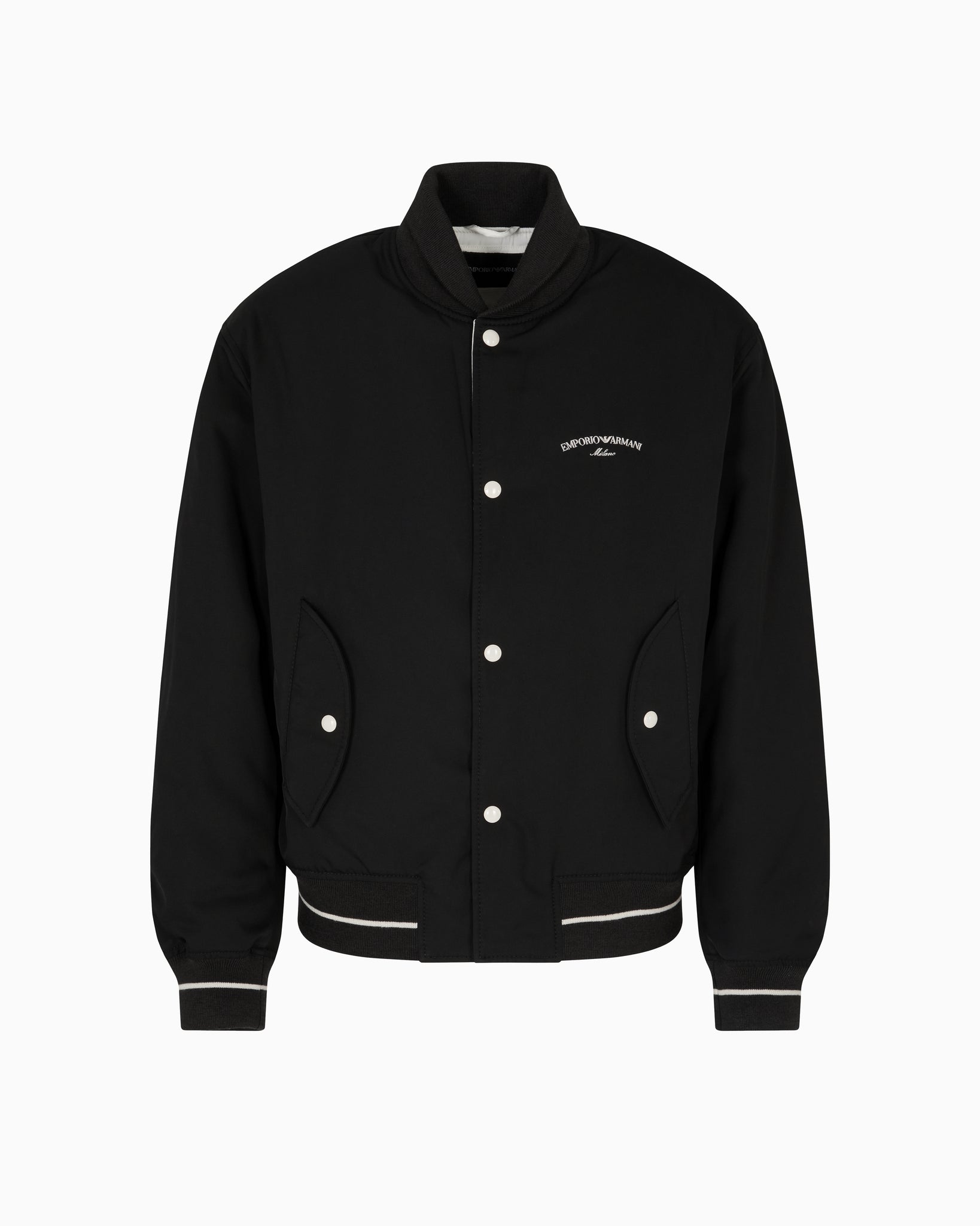 Bomber in Nylon con Logo / Nero