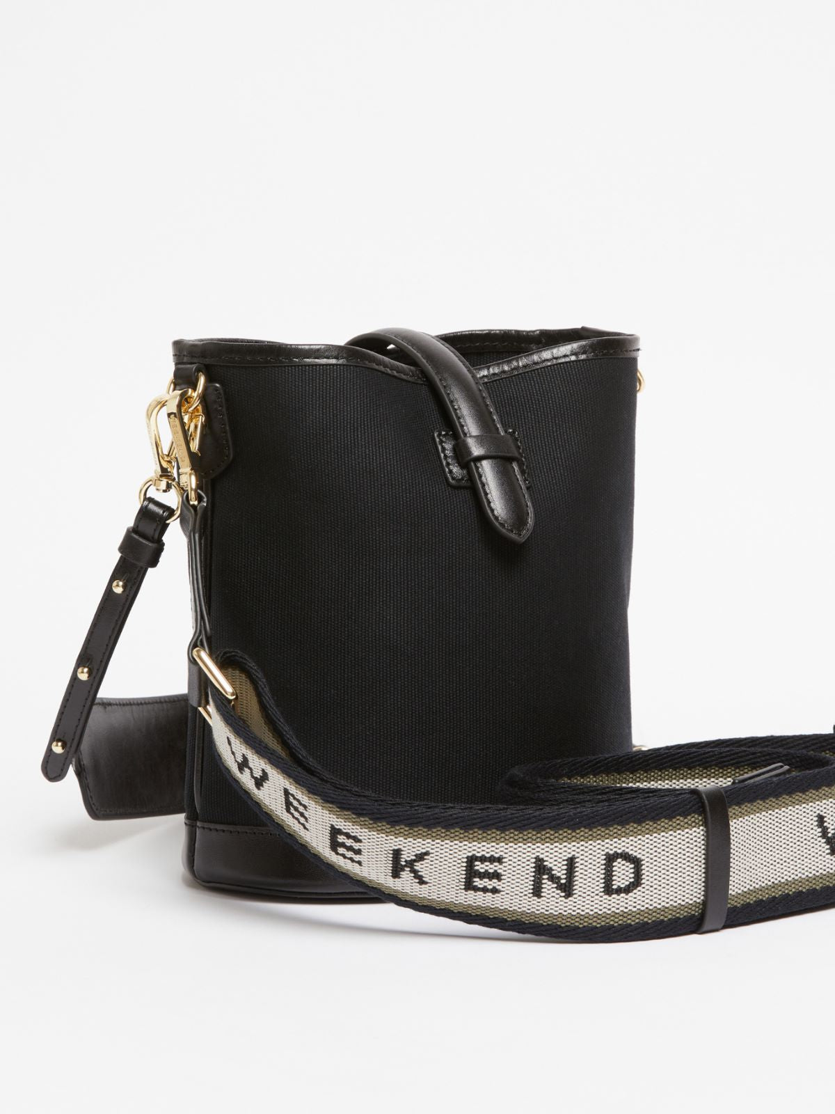 Borsa Secchiello in Canvas e Pelle / Nero - Ideal Moda