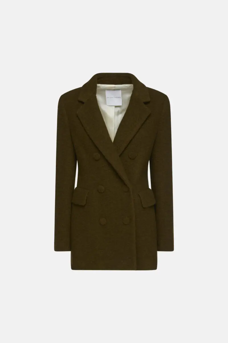 Giacca Strutturata in Lana Cotta / Verde - Ideal Moda