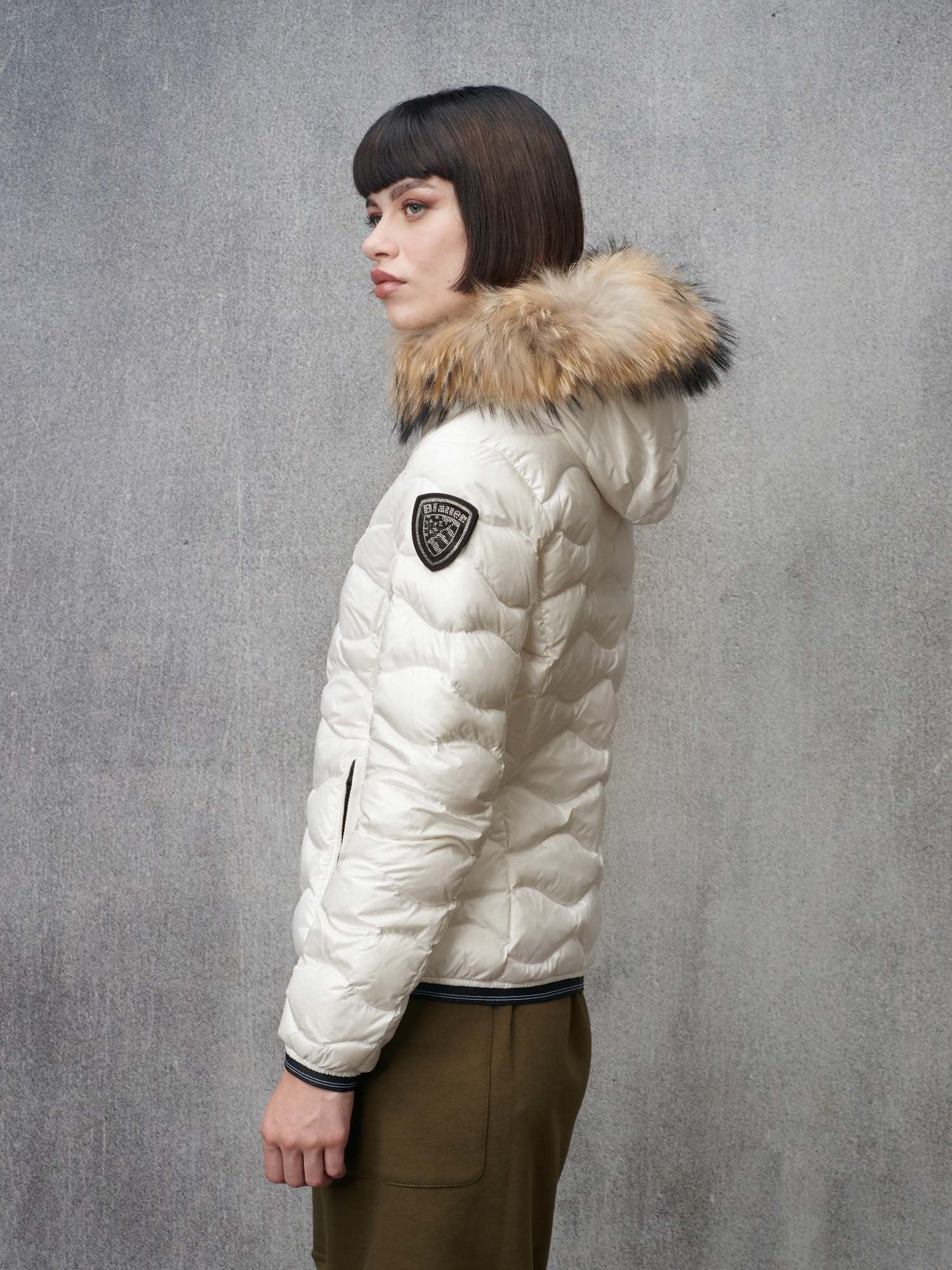 Piumino con Bordo in Pelliccia Aldie / Bianco - Ideal Moda