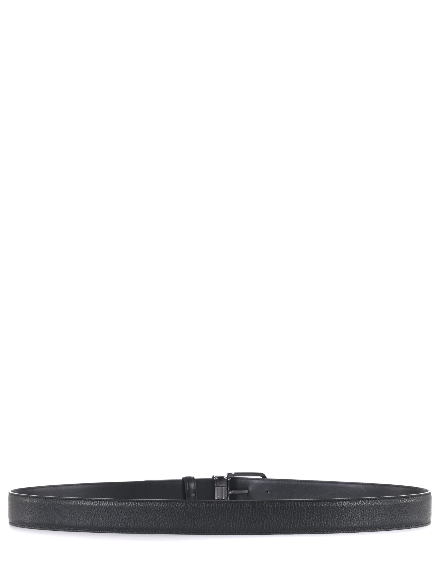 Cintura in Pelle con Logo Emporio Armani / Nero - Ideal Moda