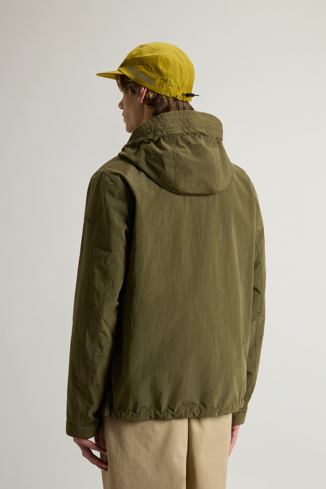 Giubbino con Cappuccio in Misto Nylon / Verde - Ideal Moda