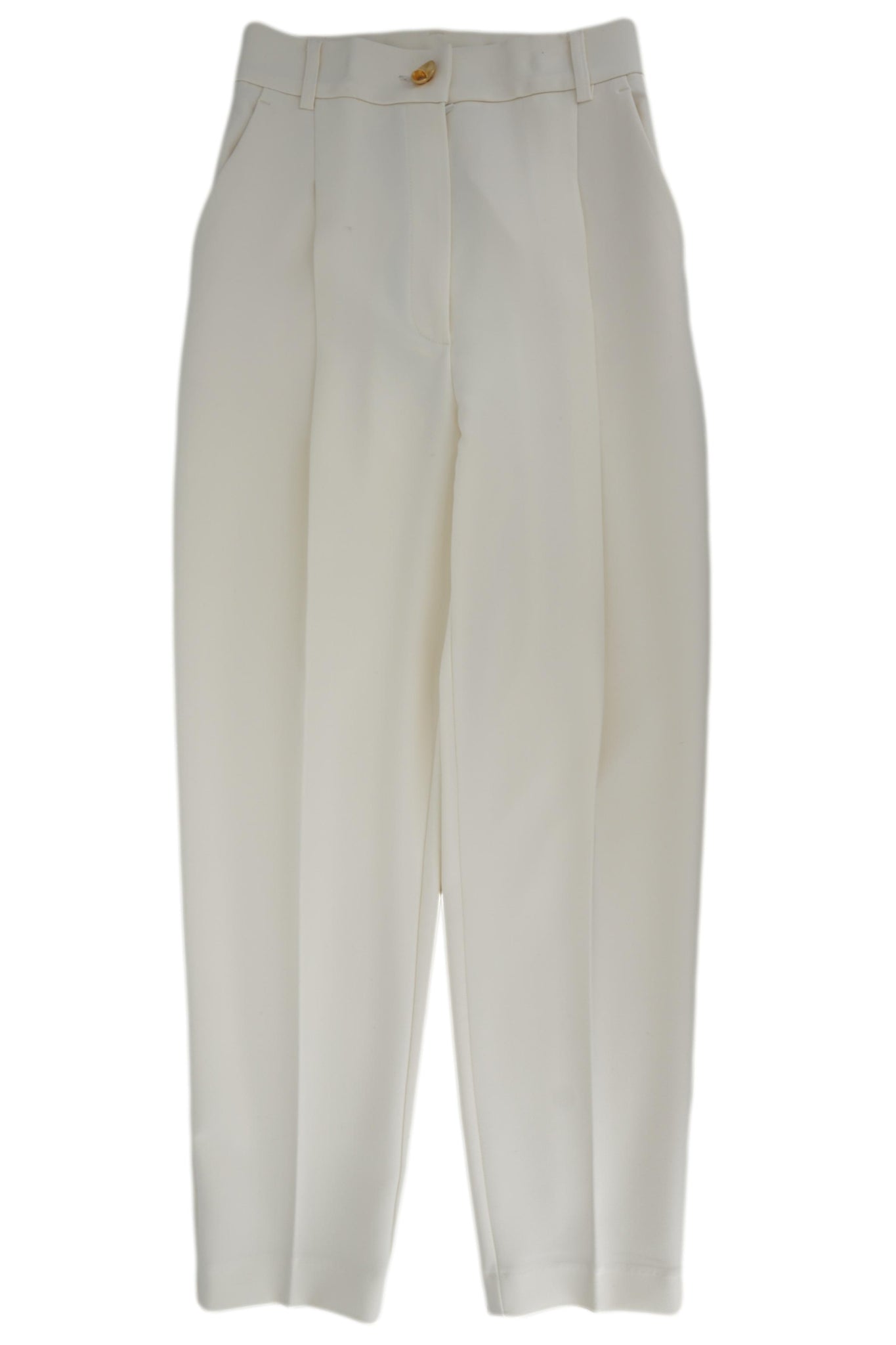 Pantalone Classico con Pinces / Bianco - Ideal Moda