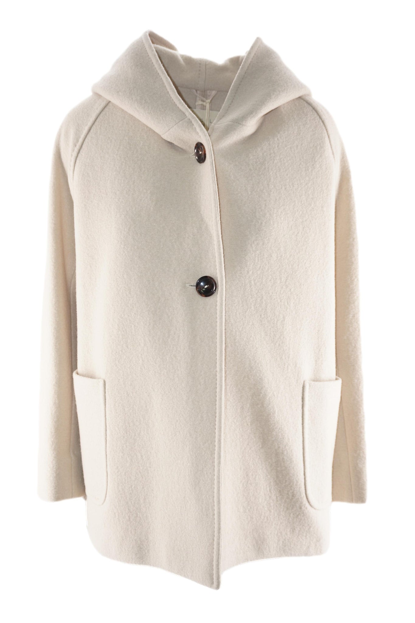 Cappotto con Cappuccio / Beige - Ideal Moda