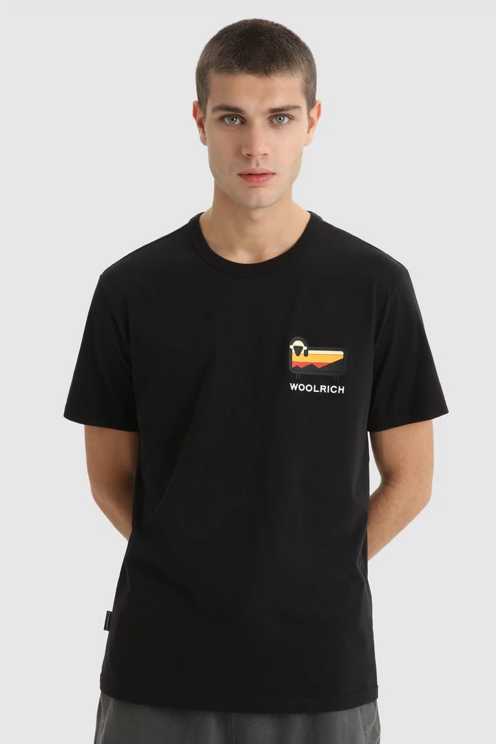 T-Shirt Woolrich con Logo Sheep / Nero - Ideal Moda
