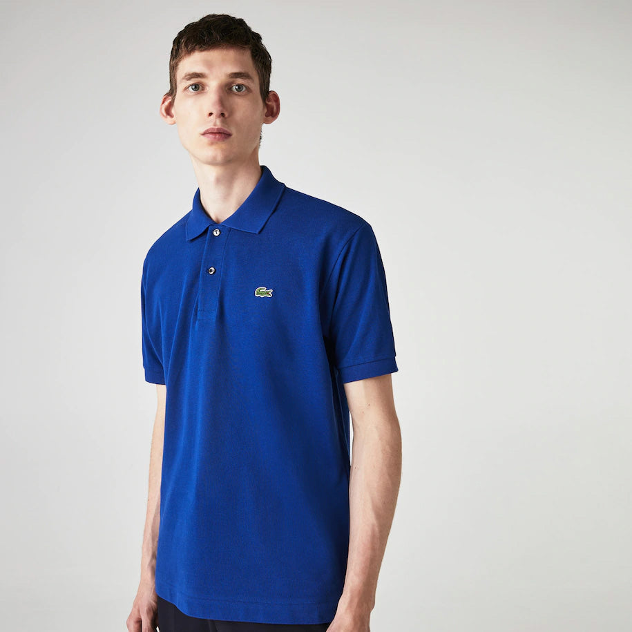 Polo Lacoste L.12.12 classic fit in petit piqué / Blu - Ideal Moda