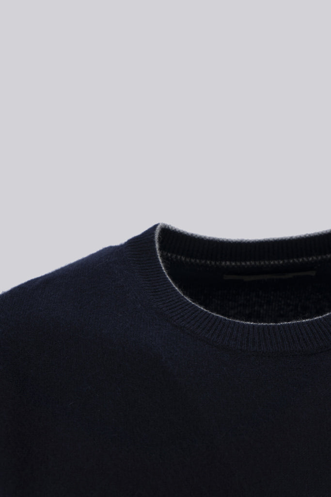 Maglia Girocollo in Sublime Cashemere / Blu - Ideal Moda