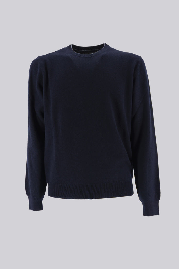 Maglia Girocollo in Sublime Cashemere / Blu - Ideal Moda