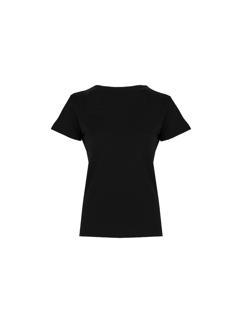 T-shirt nera con logo in rilievo / Nero - Ideal Moda