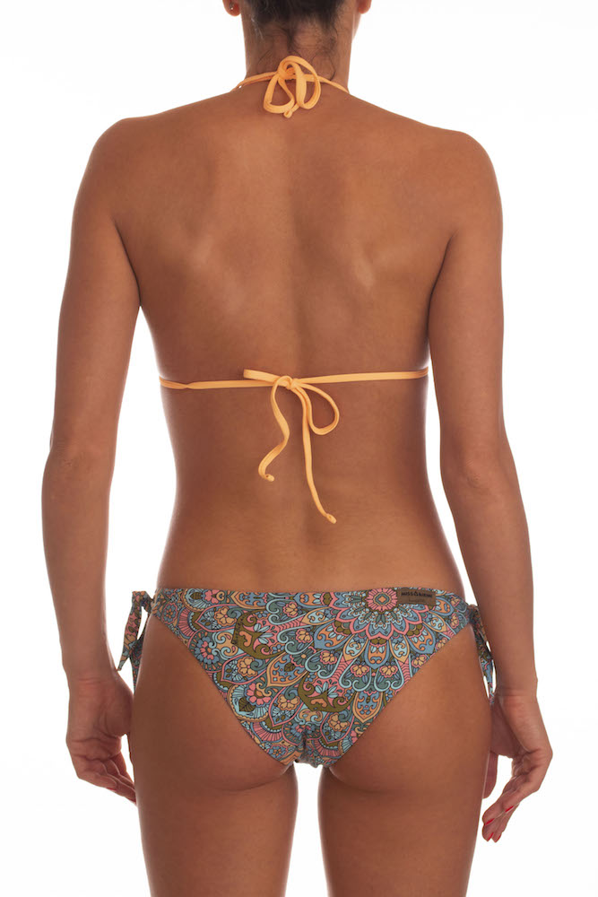 Triangolo a anelli con slip fantasia / Arancione - Ideal Moda