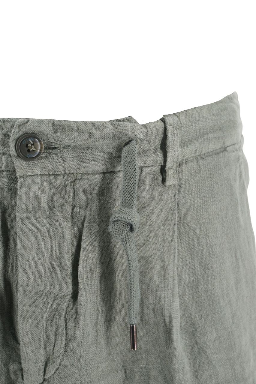 Pantaloncino 40Weft in Lino / Verde - Ideal Moda