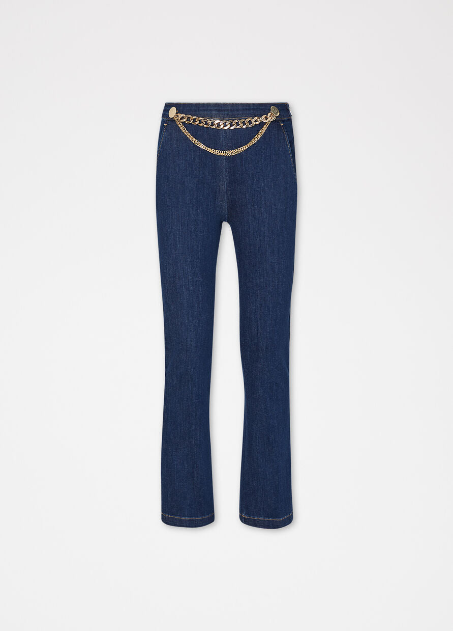 Jeans Cropped con Accessorio Liu Jo / Jeans - Ideal Moda
