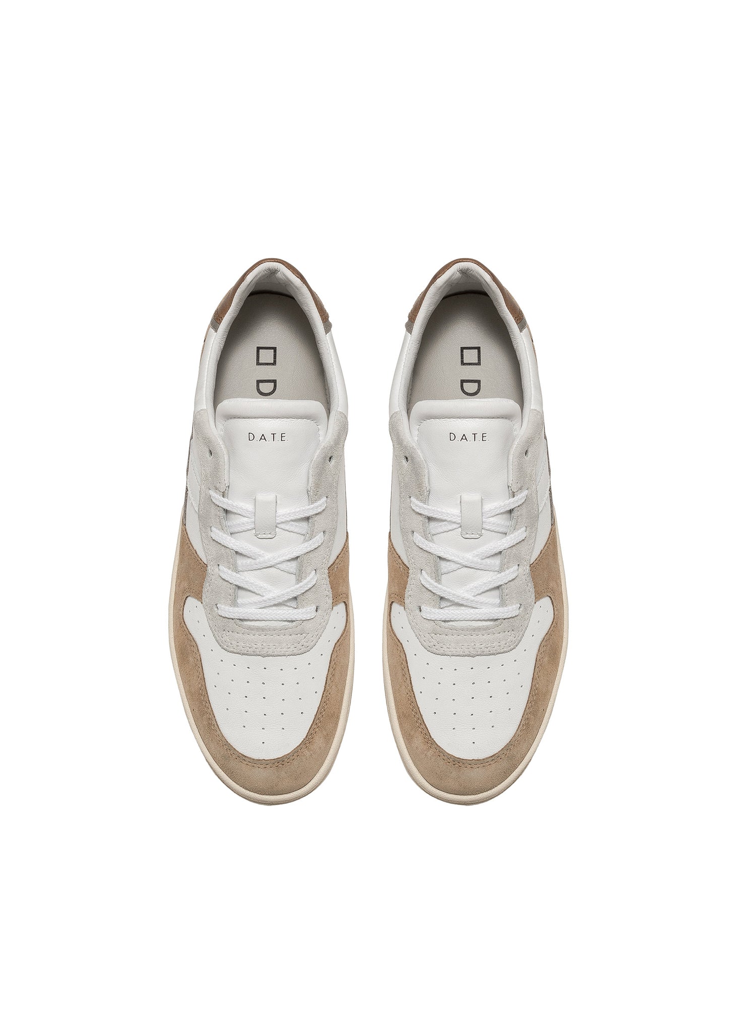 Sneaker DATE in Pelle Court 2.0 Vintage / Bianco - Ideal Moda