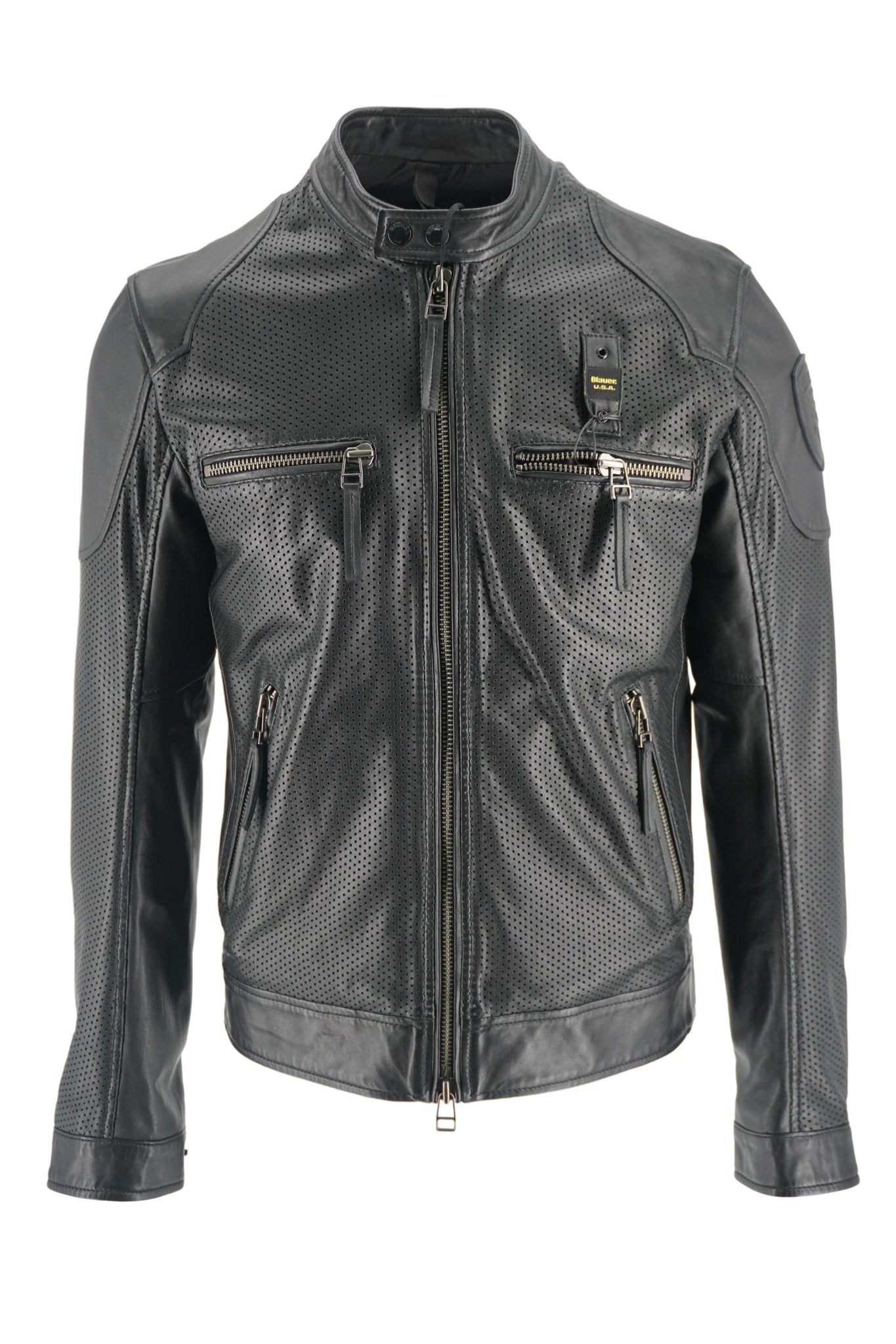Giubbino in Pelle Blauer / Nero - Ideal Moda