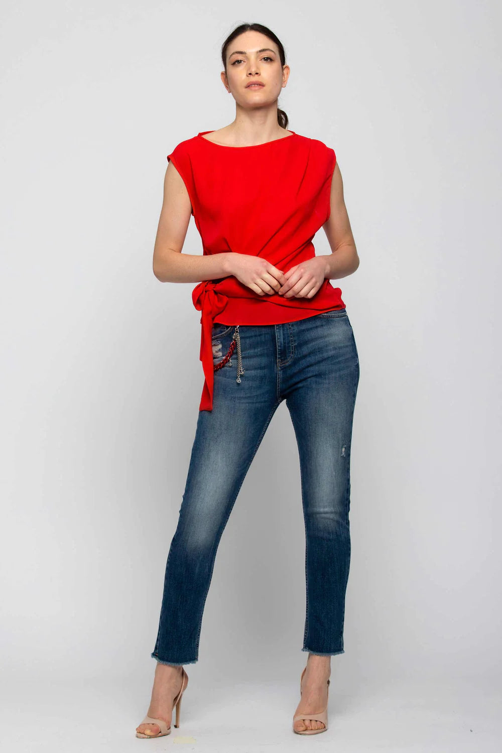 Blusa con Fiocco Kocca / Rosso - Ideal Moda