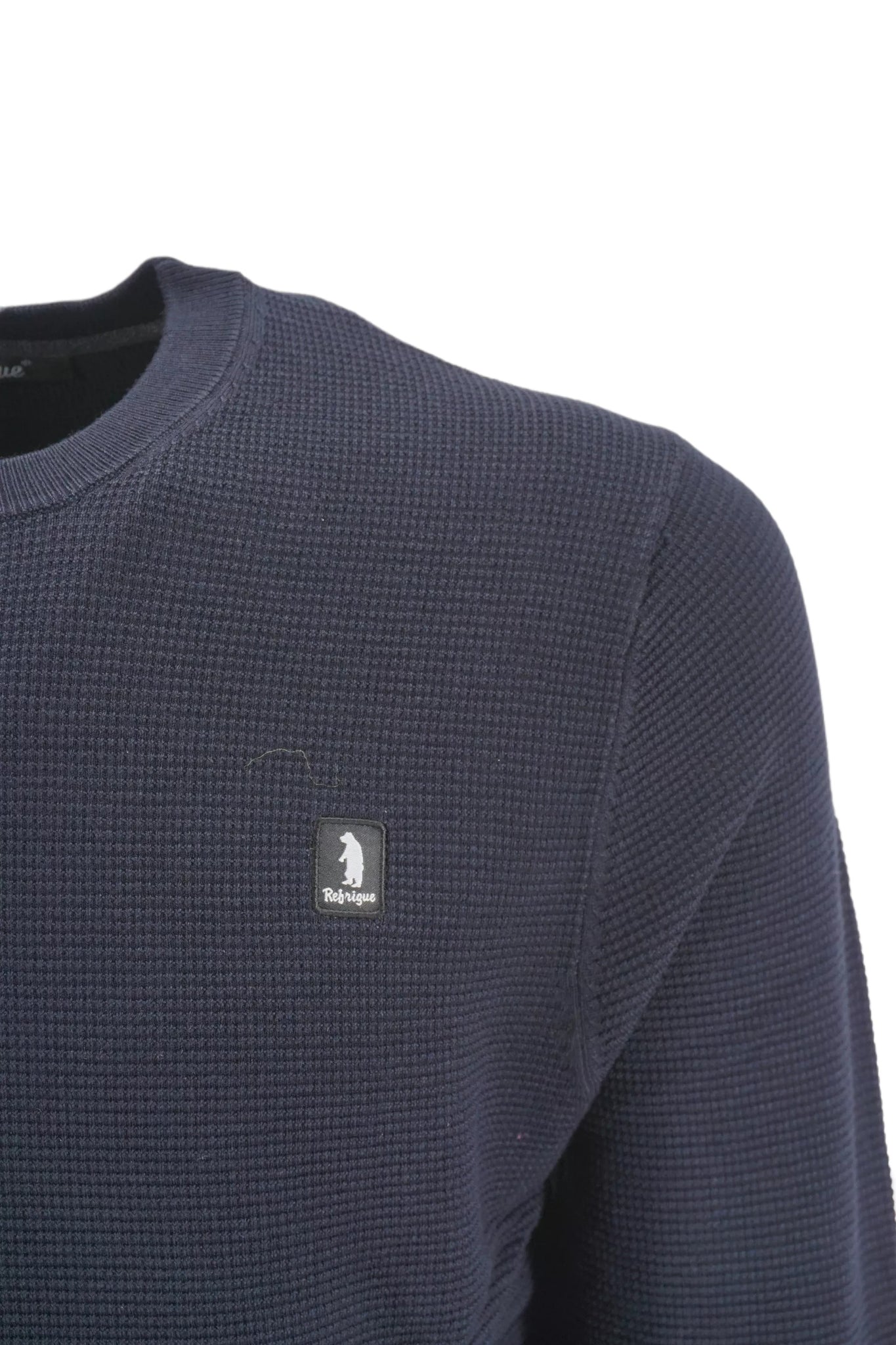 Maglia Girocollo con Tessuto Tramato Refrigue / Blu - Ideal Moda