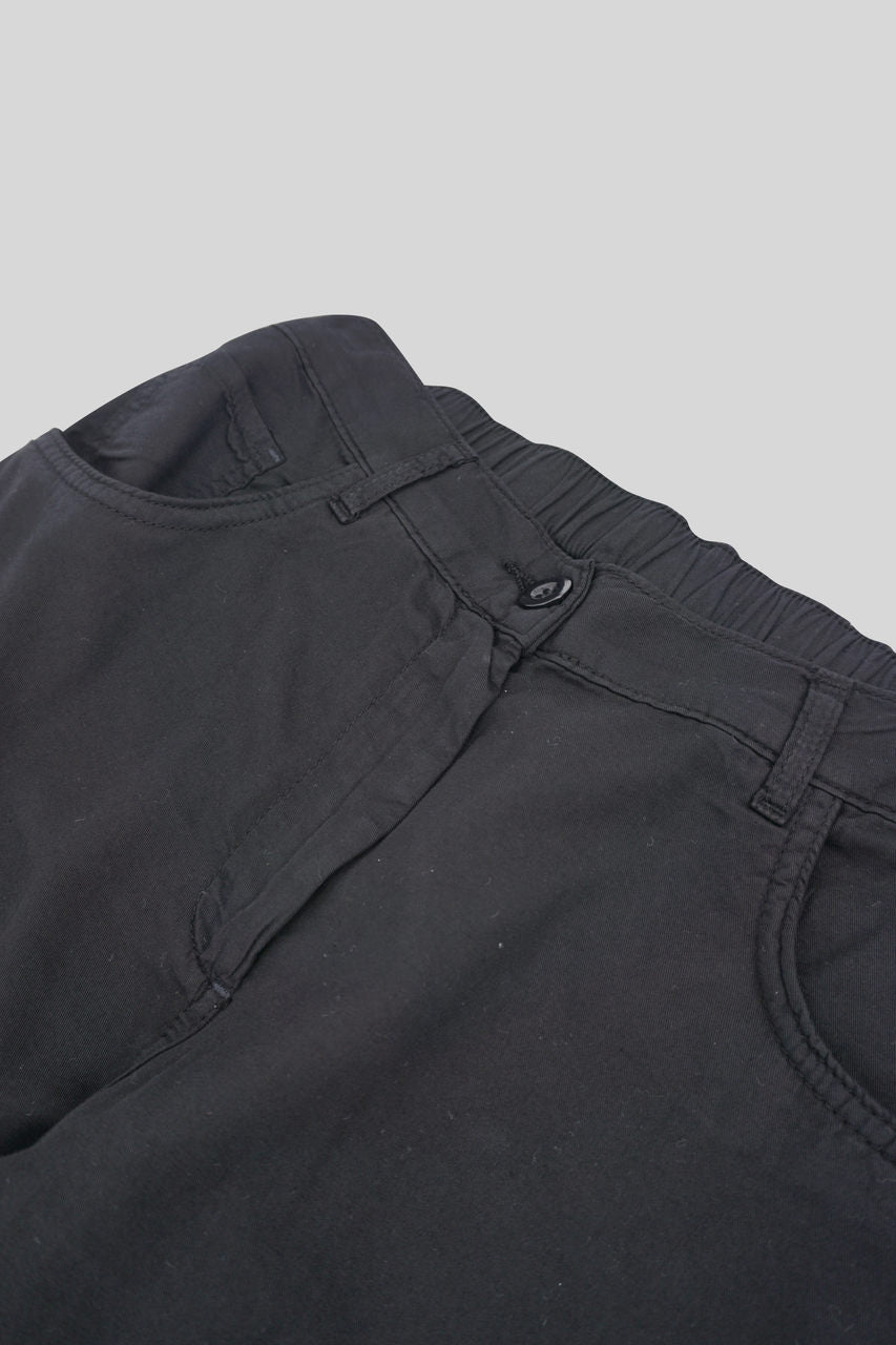 Pantalone morbido con tasconi / Nero - Ideal Moda