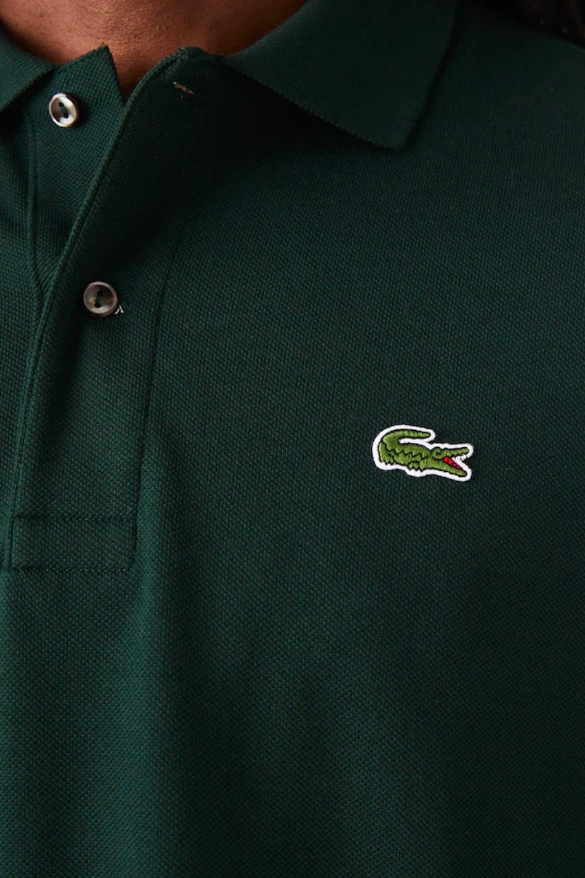 Polo in Piqué Maniche Lunghe Lacoste / Verde - Ideal Moda
