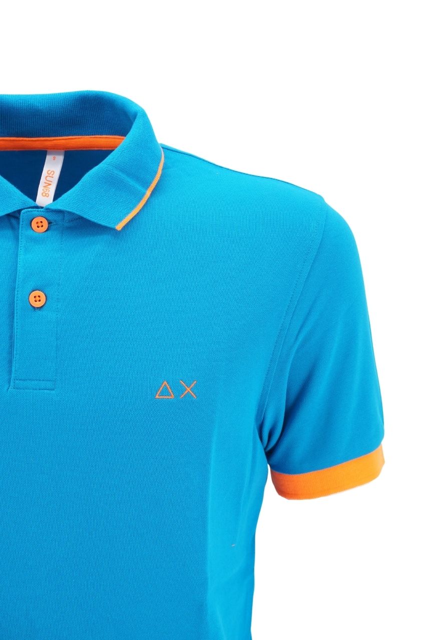 Polo Sun 68 con Contrasti Fluo / Azzurro - Ideal Moda