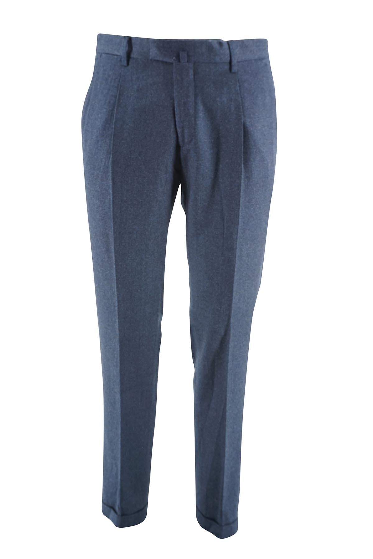Pantalone Briglia in Lana / Blu - Ideal Moda