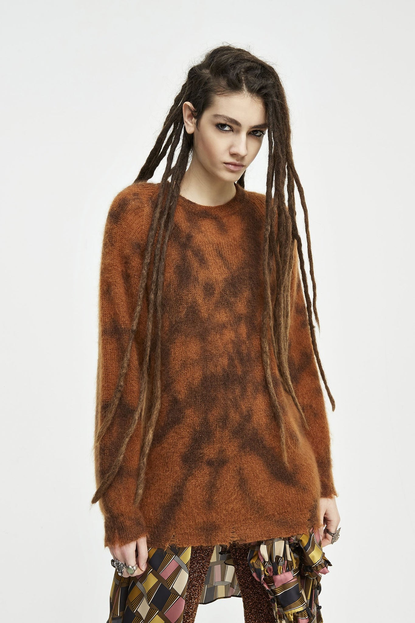 Maglia Aniye By girocollo in Mohair / Marrone - Ideal Moda