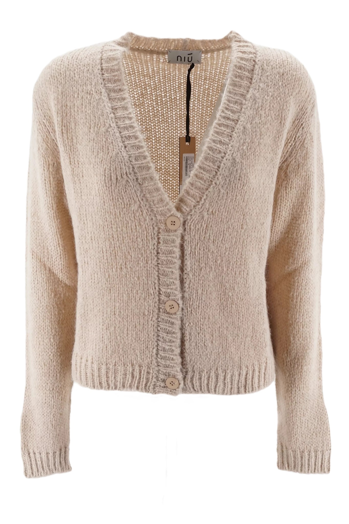 Cardigan in Alpaca Niū / Beige - Ideal Moda