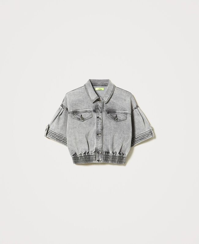 Giacca cropped in jeans / Jeans - Ideal Moda