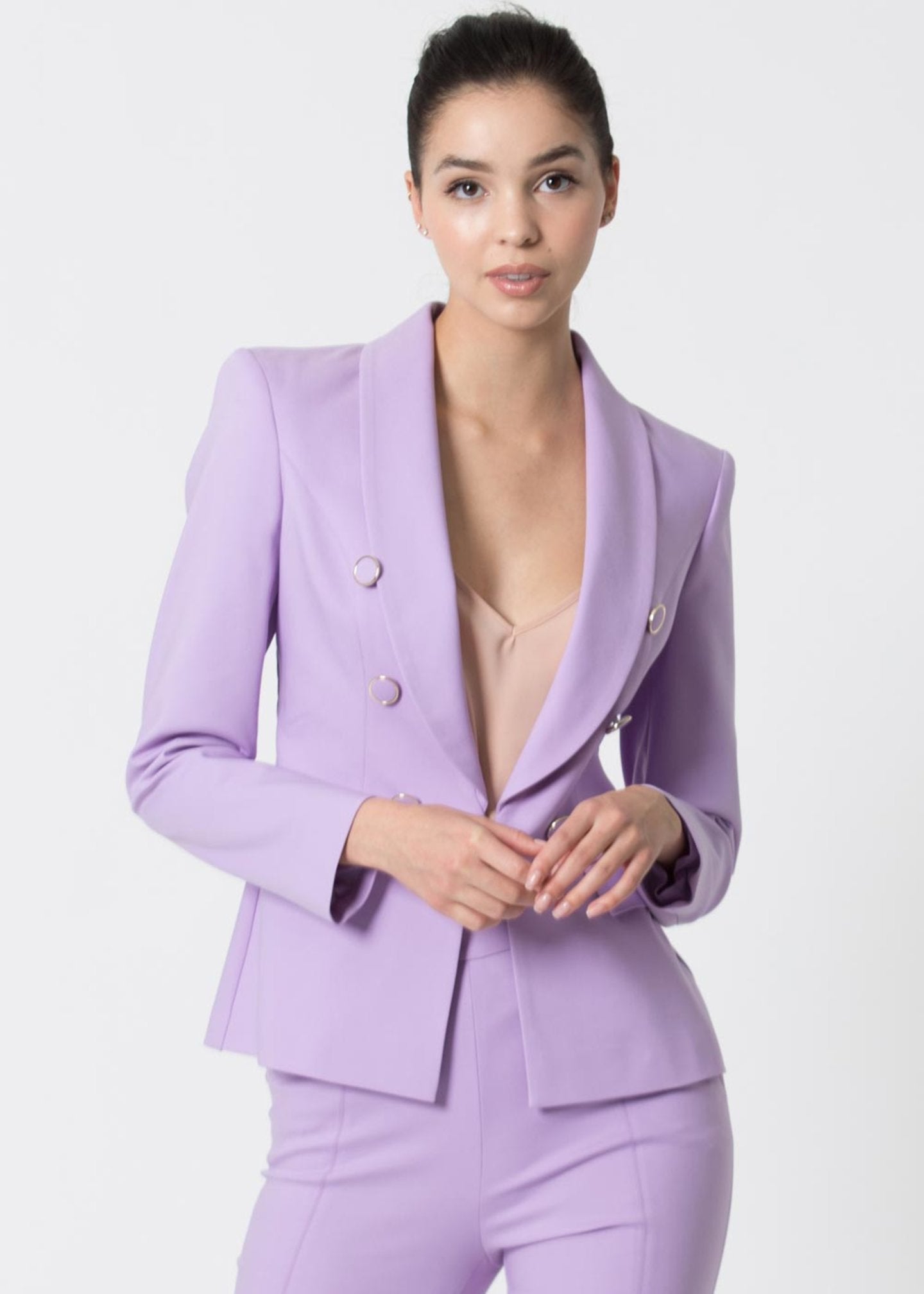 Blazer Kocca Doppiopetto / Lilla - Ideal Moda