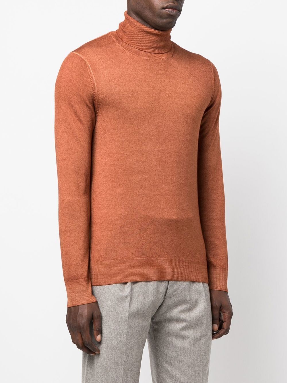 Maglia a Collo Alto in Lana Tagliatore / Beige - Ideal Moda