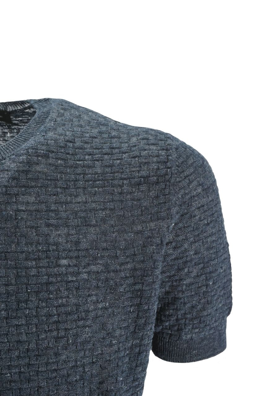 T-Shirt Tagliatore in Lino / Blu - Ideal Moda