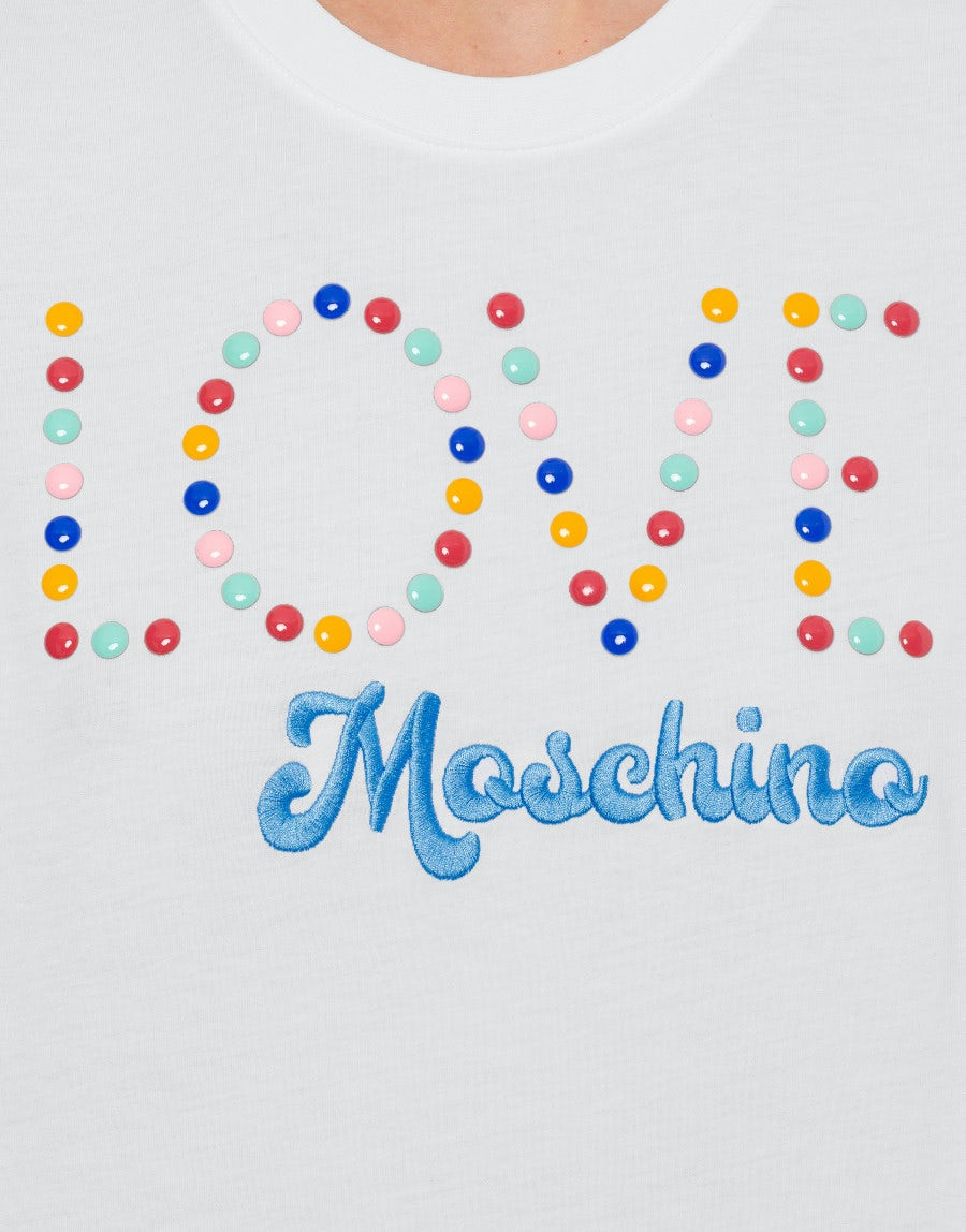 T-Shirt Love Moschino in Jersey / Bianco - Ideal Moda
