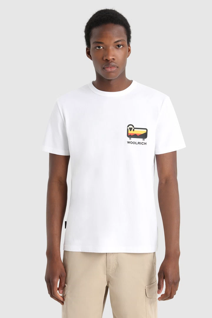 T-Shirt Woolrich con Logo Sheep / Bianco - Ideal Moda
